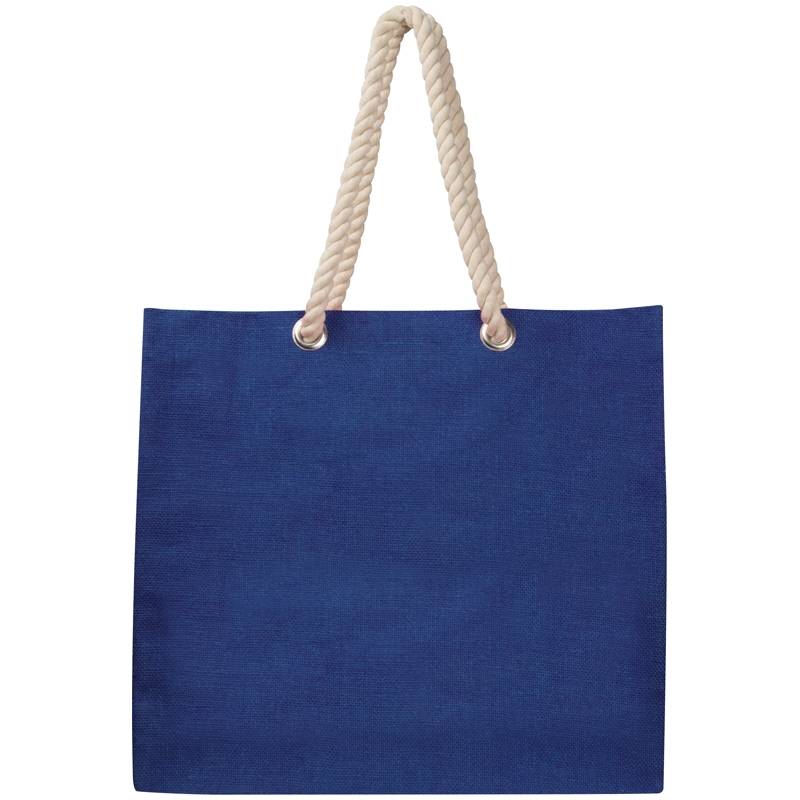 Plážová taška z juty, modrá Plážová taška z juty, modrá